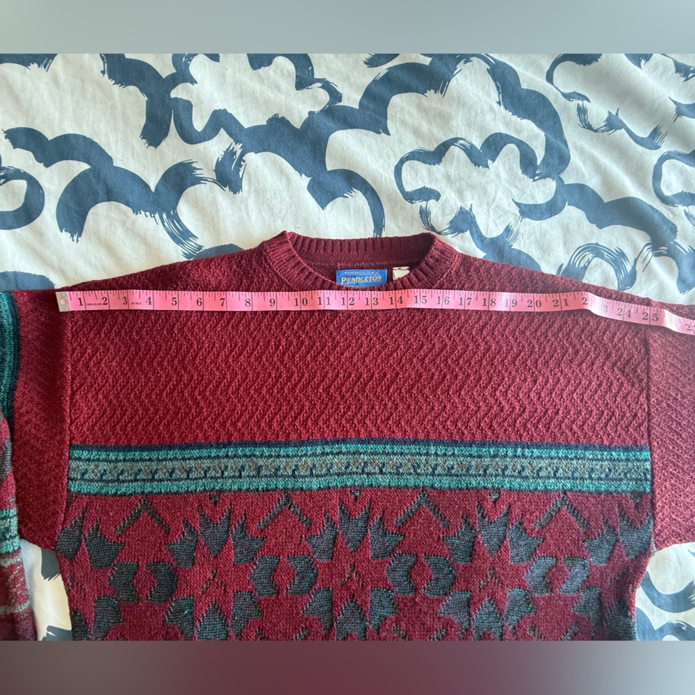 Vintage Perfect Condition Pendleton Deep Red Knit… - image 5